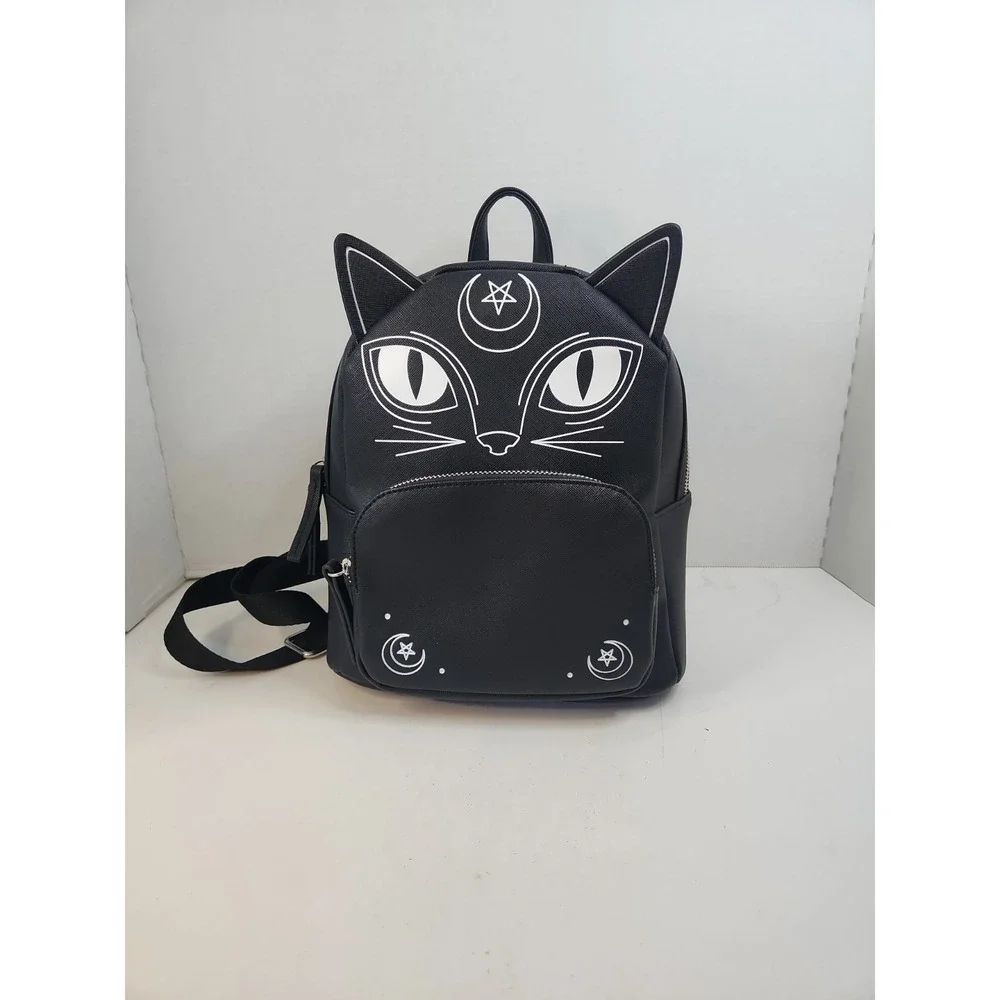 Mad Engine Celestial Witch Wiccan Black Cat Backpack Purse Halloween 12.5" X 10 - Picture 1 of 8